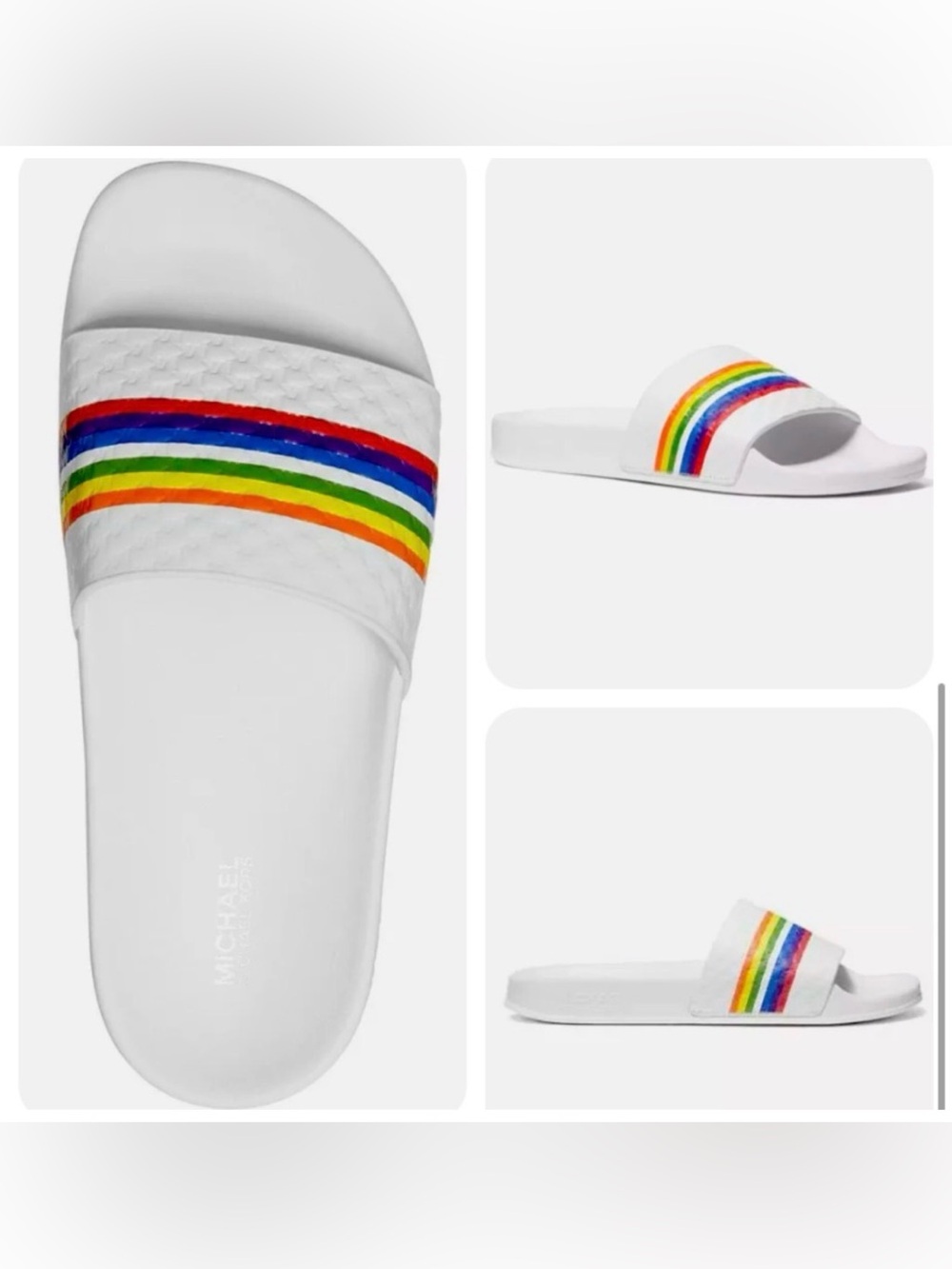 Michael Kors women’s Gilmore Rainbow Slides Size 9